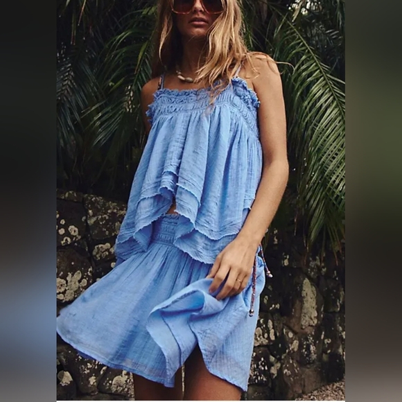 New Free People Free-Est Layla Set In Cornflower Blue Size XS - Picture 2 of 14